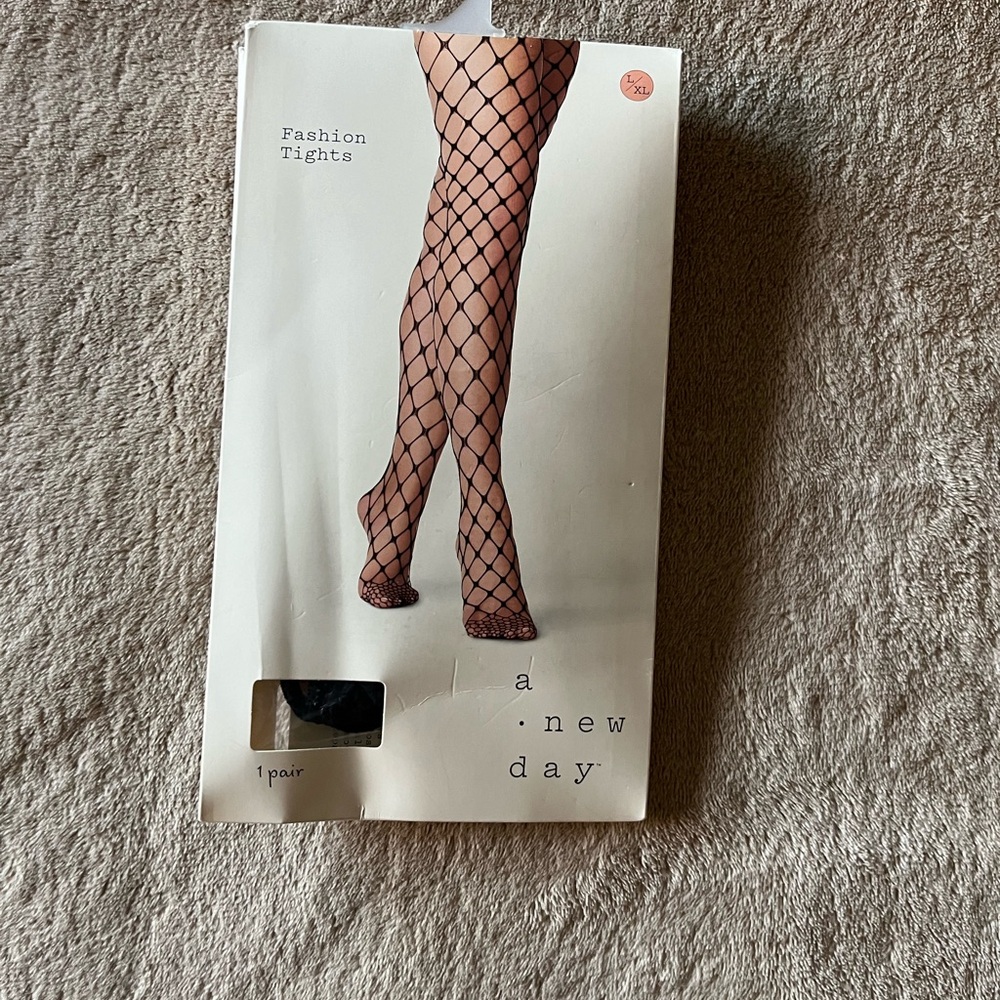 NWT Anew Day Fashion Tights Size L/XL Color Black